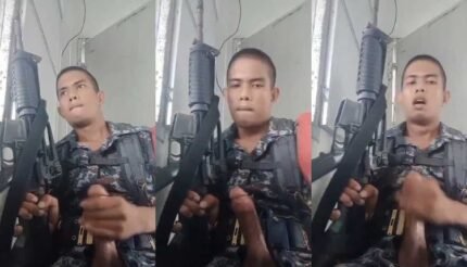 ทหารควยใหญ่ น้ำเยอะมาก กระสุนแรงมาก ระหว่างปฏิบัติหน้าที่พี่ก็ชักว่าวโชว์ไปด้วย จับทั้งปืนจับทั้งควยเงี่ยนโคตร