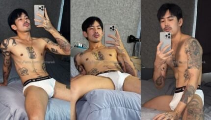 แมวกวัก เกย์ไทยหน้าโหดที่มีรอยสักรูปแมว โชว์ลีลาชักว่าวน้ำแตกเอาใจคนนอนดึกครับ