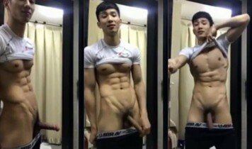 คนหล่อชักว่าวท่าไหนก็หล่อ ทำไงได้คนมันเงี่ยน หนุ่มตี๋หุ่นซิกแพค กล้ามแน่นงานดี เสียวควยน้ำแตกโชว์