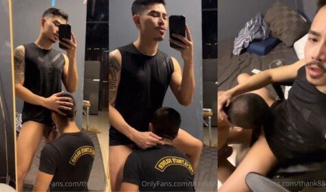 หนุ่มเกย์ชายไทยรูปหล่อแมนๆ แต็งค์กัมเปอร์ควยแข็งร่วมเพศกับนักเรียนนายร้อยทหารปี2โดยใช้ถุงยางอนามัย น้องอมควยเก่งมาก